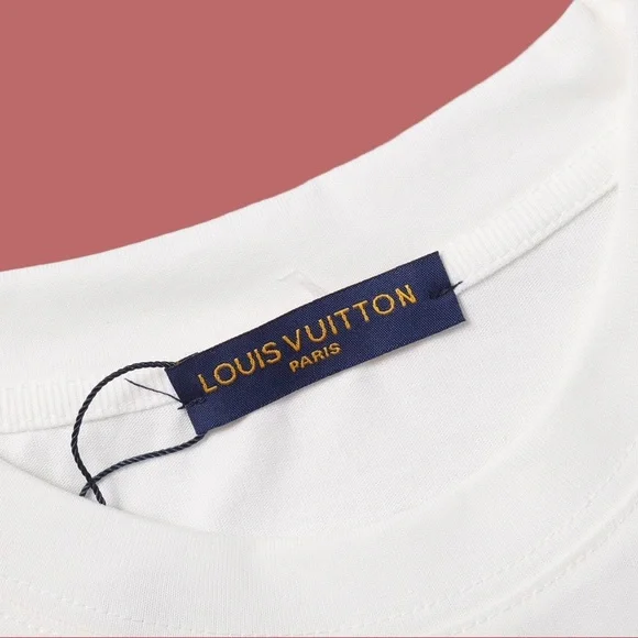Louis Vuitton White Tee with Orange Logo